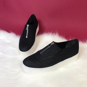 Vince Warner Suede Leather Zip Flatform Sneaker